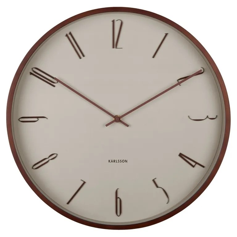Dizajnové nástenné hodiny Karlsson 6014WG béžové,priemer 40 cm