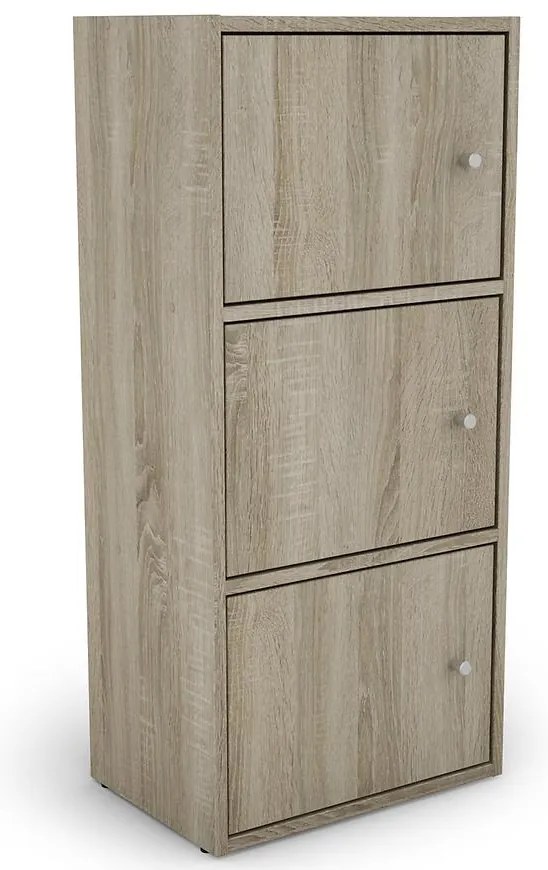 Regál KIKI sonoma 2 police 3 dvere