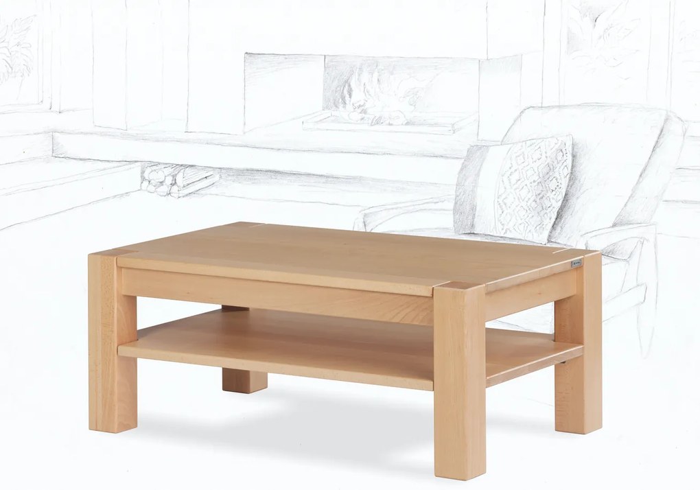 Wooded Konferenční stolek Denver z masivu BUK