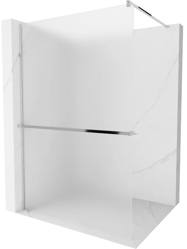 Mexen Kioto+, sprchová zástena s poličkou a držiakom na uteráky 110 x 200 cm, 8mm námraza sklo, chrómový profil, 800-110-121-01-30