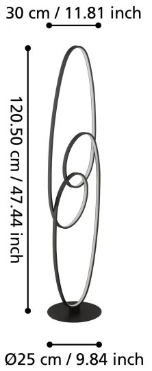 Eglo 901015 - LED Stojacia lampa GIANELLA LED/38W/230V 3000K čierna