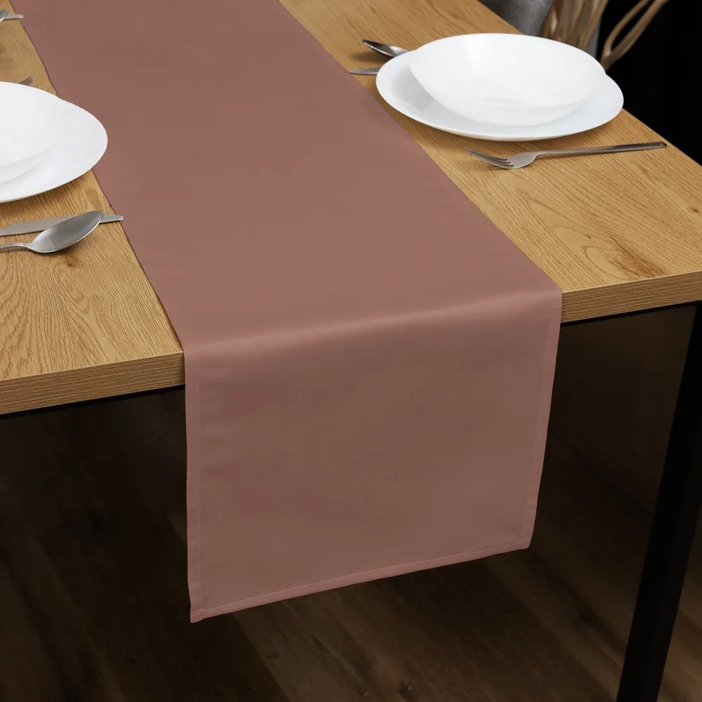 Biante Saténový behúň na stôl polyesterový Satén LUX-048 Bronzovo hnedý 20x140 cm