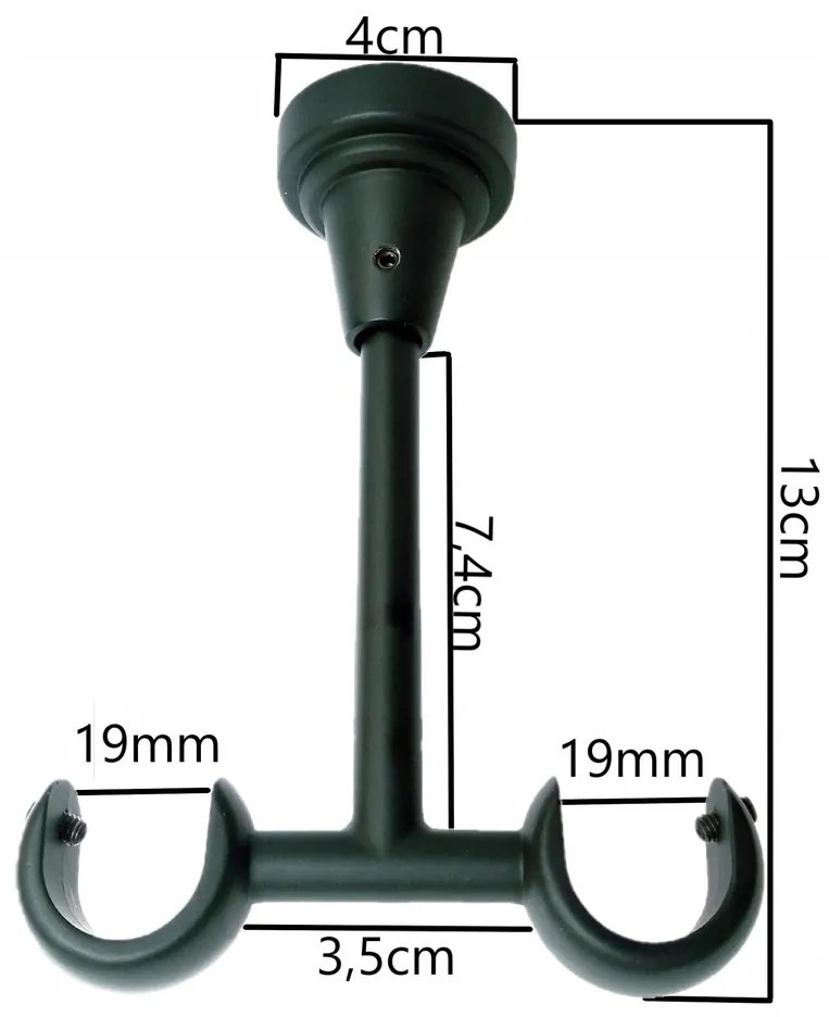 Dekorstudio Stropná dvojradová garniža CRYSTAL chrómova matná 19mm Dĺžka: 420cm, Typ uchytenia: Držiak dvojitý modern, Typ príslušenstva: Bez príslušenstva