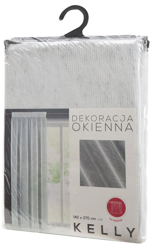 ZÁCLONA NA PÁSKE KELLY 140X270 CM BIELA