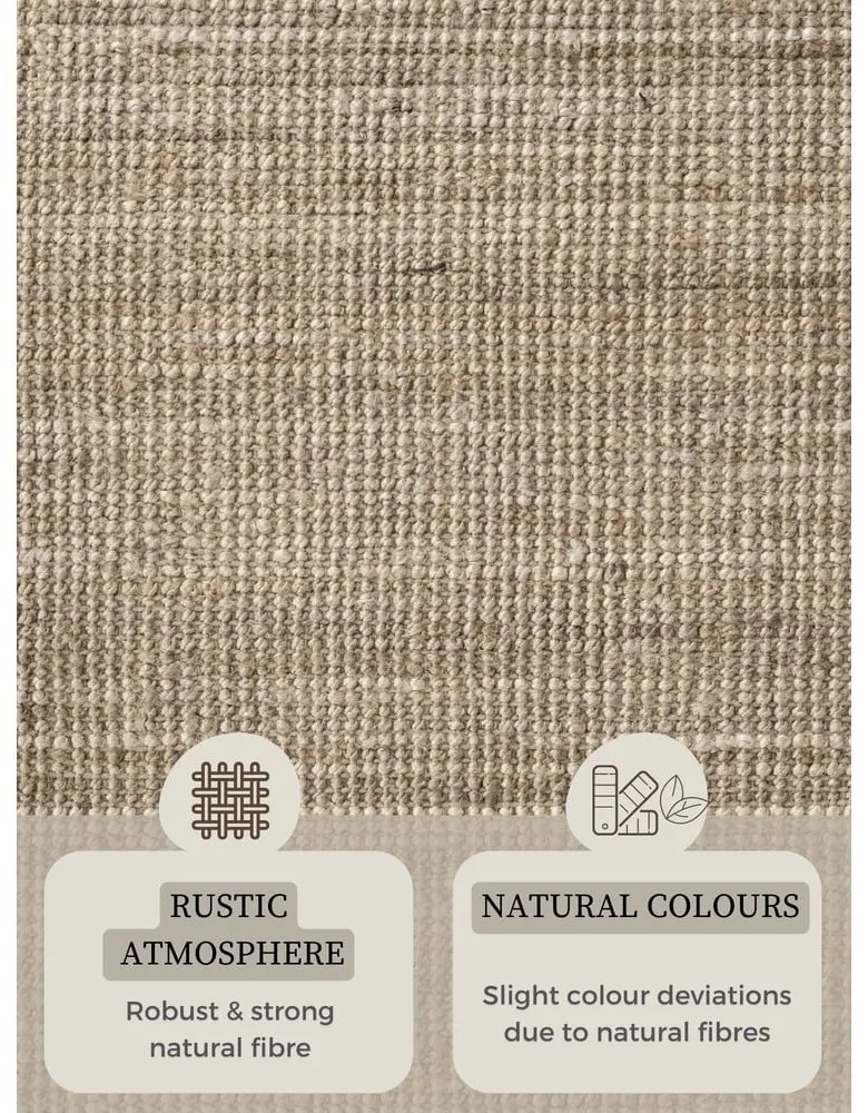 Jutový okrúhly koberec taupe ø 160 cm Bouclé Jaipur – Hanse Home