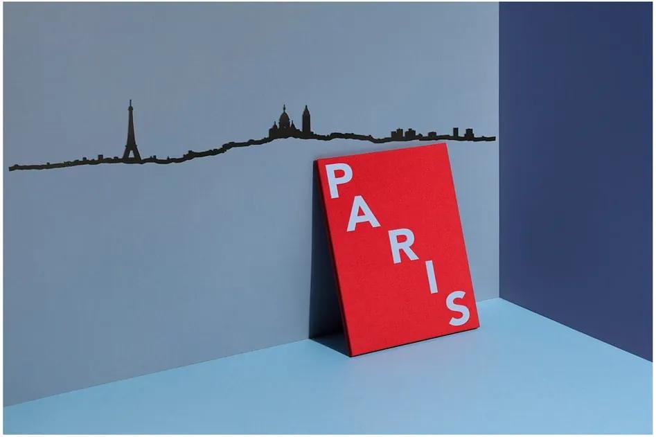 Čierna nástenná dekorácia so siluetou mesta The Line Paris