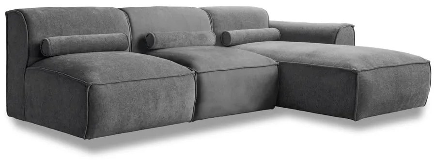 Sivá rohová pohovka (pravý roh) Flex Felix – Miuform