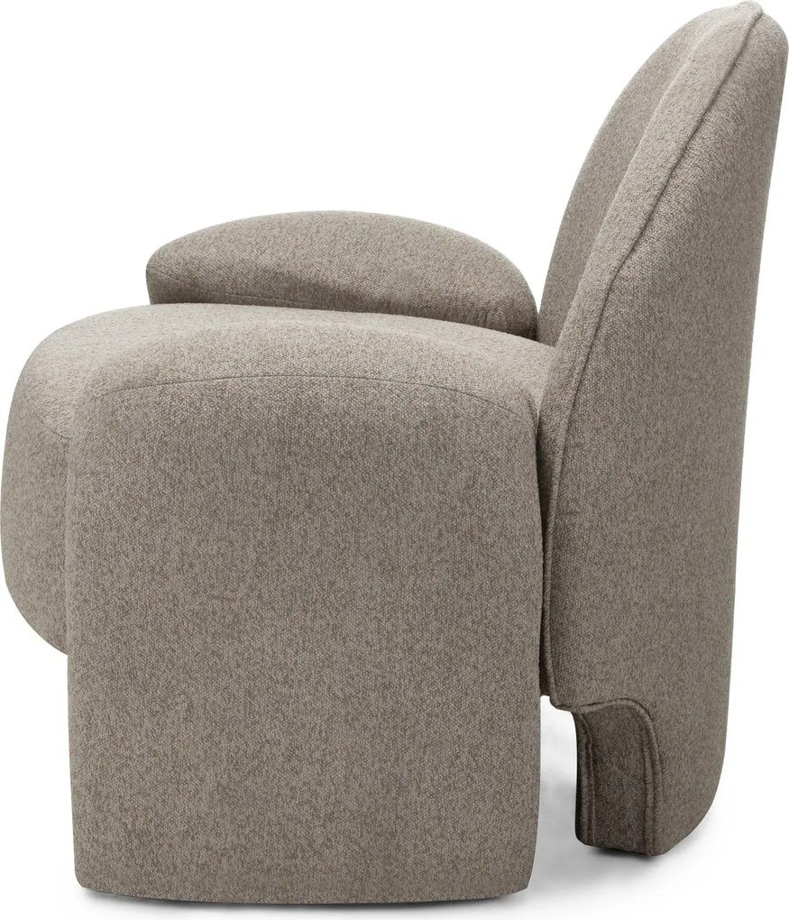 Dizajnové kreslo Sheli bouclé béžovošedé