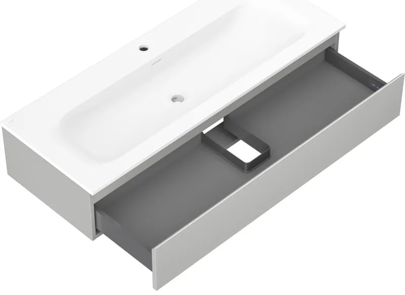 Mexen Orio, kúpeľňová skrinka 120 cm s umývadlom Vela, 1 zásuvka, šedá matná/biela matná, 91A10-12023-1-BF62-W23M01