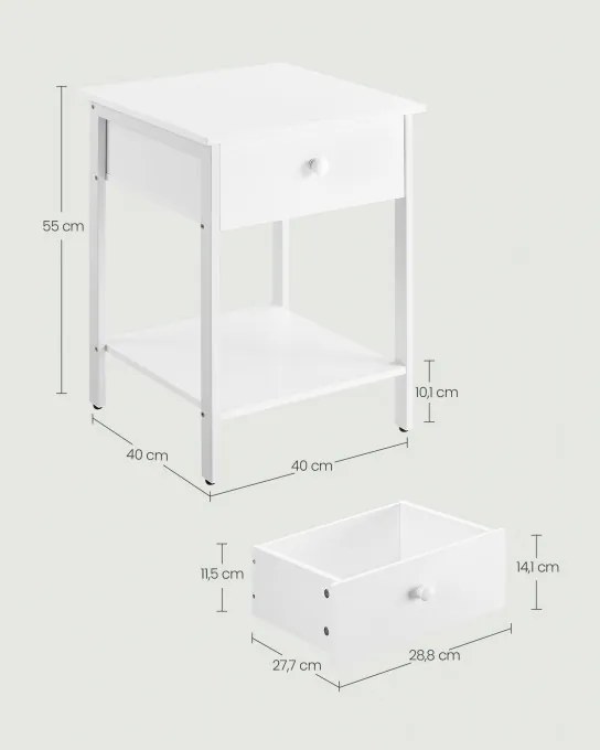 Set dvoch nočných stolíkov LET506W14