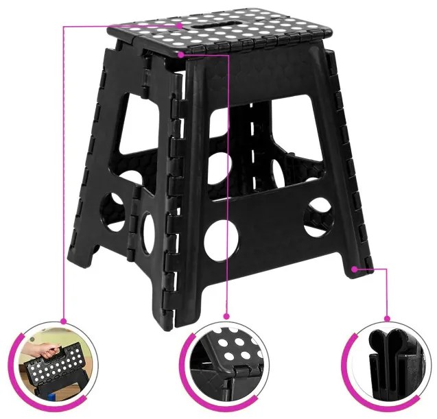 Skladacia stolička AMIGO čierna veľkosť L