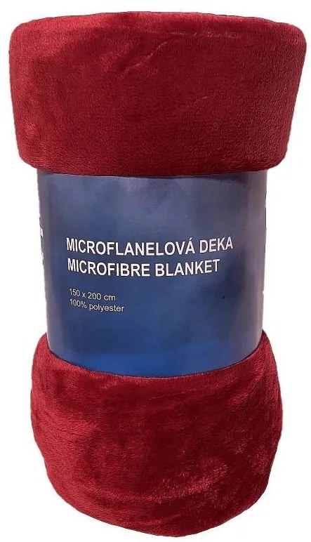 JERRY FABRICS Deka microflanel super soft Vínová  Polyester, 150/200 cm