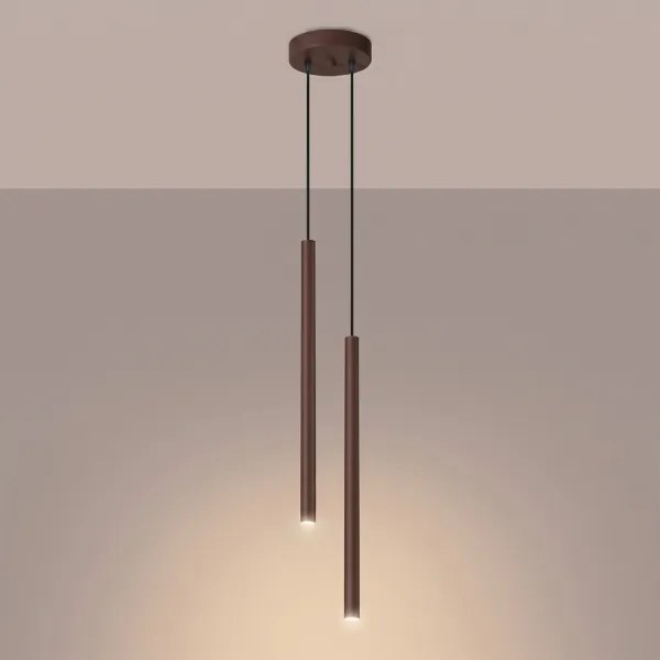 Sollux SL.2146 - Luster na lankách PASTELO 2xG9/8W/230V hnedá