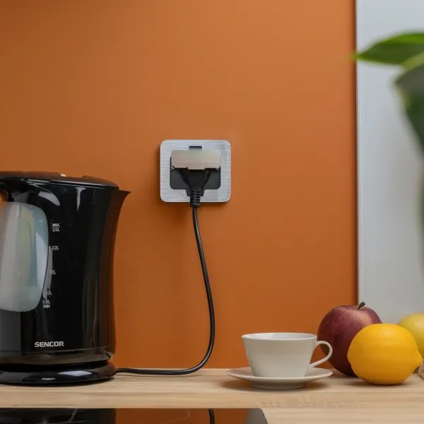 Brilagi - Vonkajšia vstavaná podlahová zásuvka IP55 matný chróm obdĺžnikový