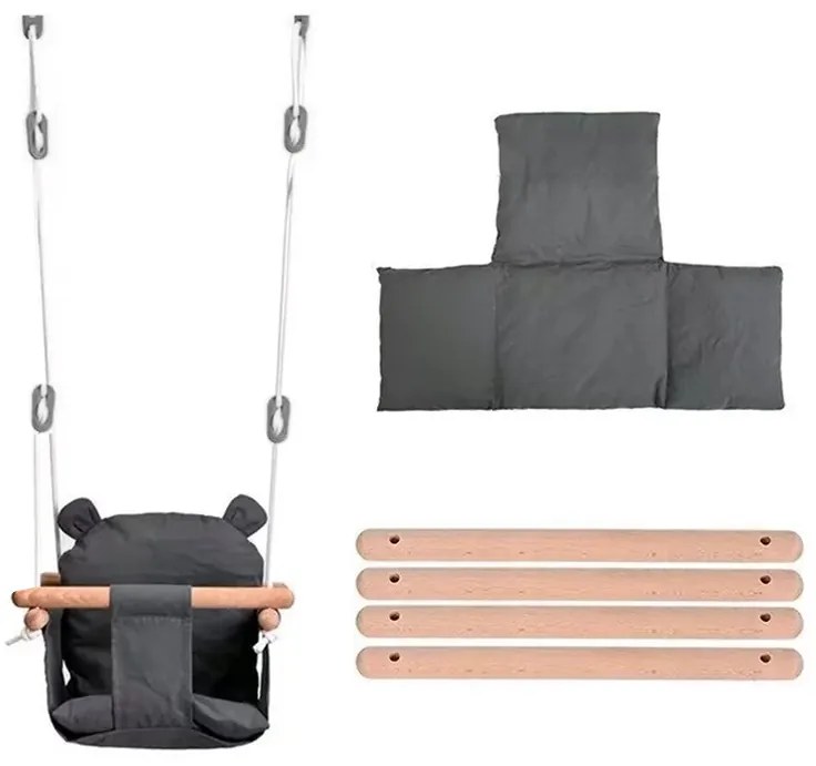 Hojdačka pre deti NUVINI, sivá