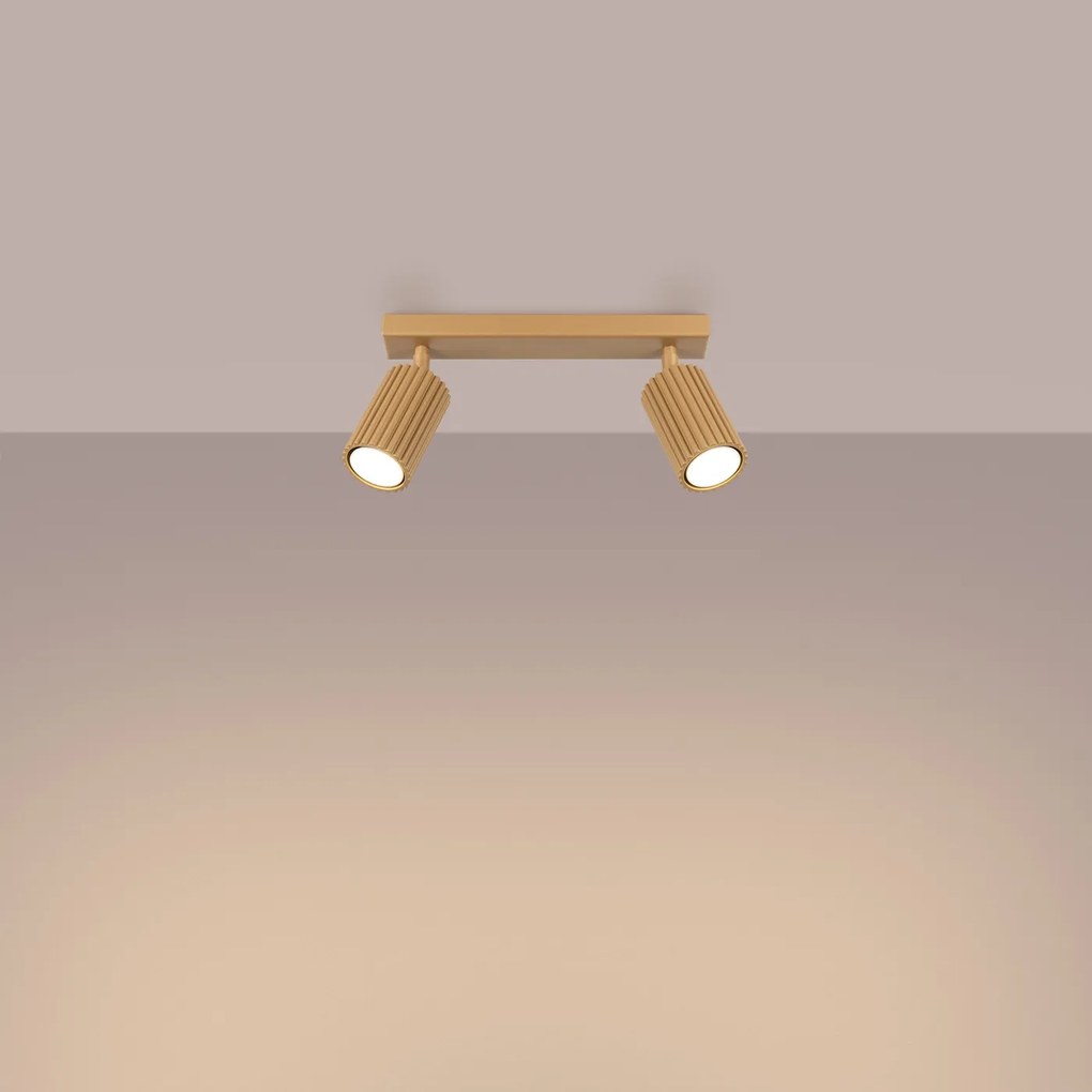 Bodové svietidlo Karbon, 2x zlaté kovové tienidlo, (možnosť polohovania)
