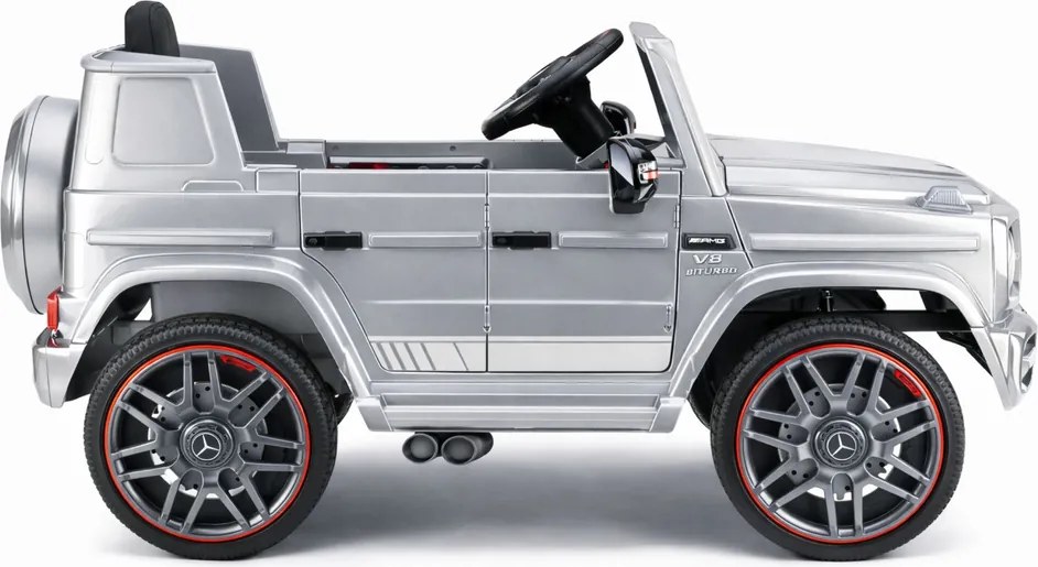 LEAN CARS Elektrické autíčko Mercedes AMG G 63 strieborné lakované