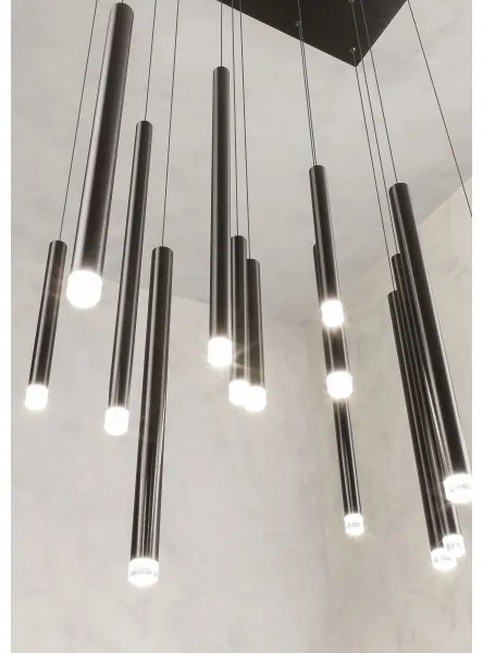 Redo 01-2056 - LED Luster na lanku MADISON 14xLED/4W/230V čierna