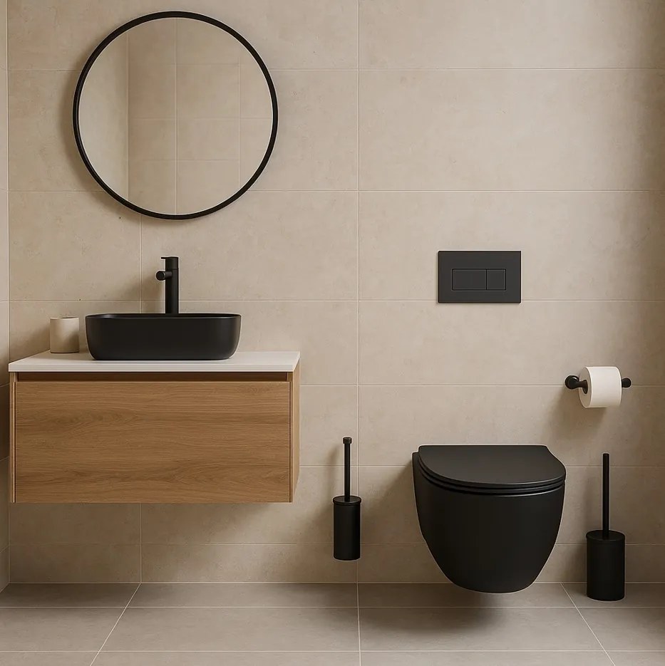 Erga Lily+, závesná WC misa 490x370x365mm, Rimless Tornado 2 + toaletné sedadlo s pomalým zatváraním, čierna matná, ERG-V03-LILY-TO2-BK