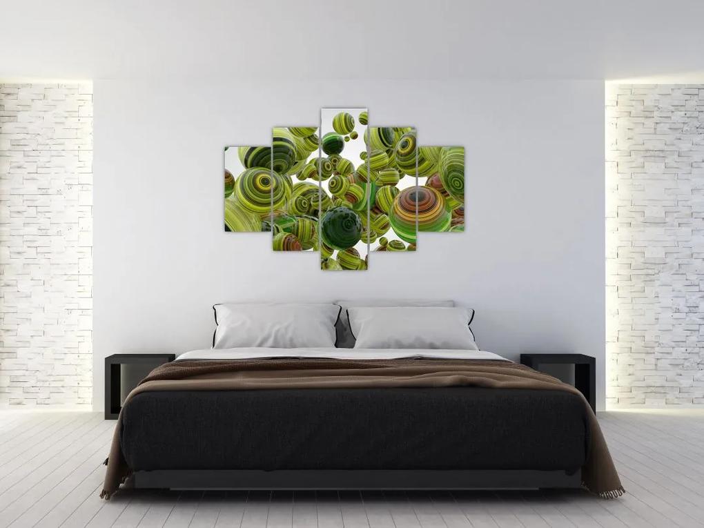 Abstraktný obraz - zelené gule