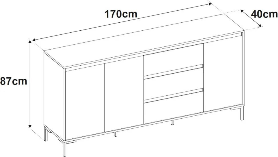 Široká komoda Korsika, dub artisan
