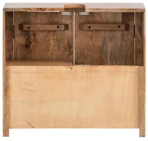 furniture-nabytek.cz - Masívna skrinka pod umývadlo Delhi Mango, lakovaná, hnedá – 67×30×61 cm