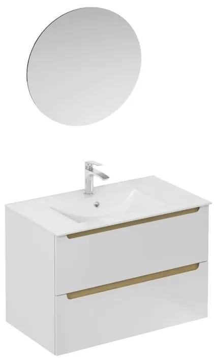 Kúpeľňová zostava s umývadlom vrátane umývadlovej batérie, vtoku a sifónu Naturel Stilla biela lesk KSETSTILLA023