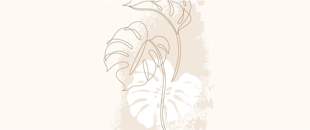 Obraz - Line art monstera N⁰1 (120x50 cm)