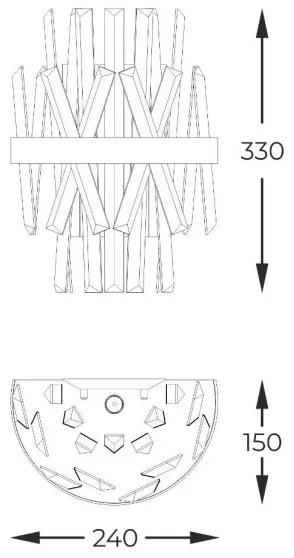 Zuma Line W0567-02D-B57G - Nástenné svietidlo CONSTANTINOPLE 2xG9/28W/230V zlatá