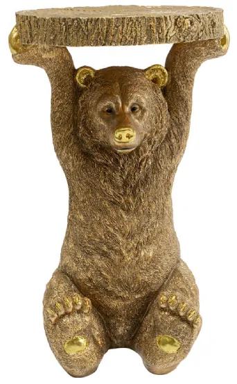 Animal Bear príručný stolík zlatý