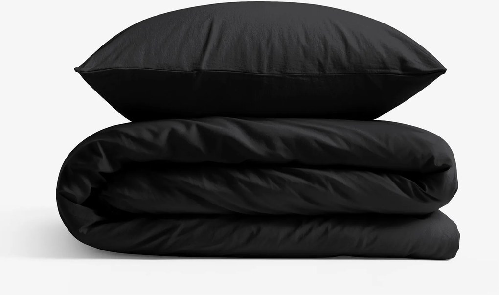 Goldea bavlnené posteľné obliečky - čierne 140 x 200 a 70 x 90 cm