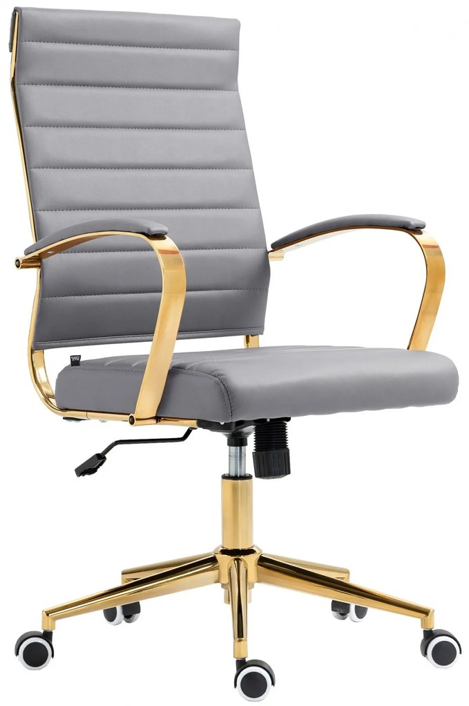 Design-Shop Kancelárska stolička Havanna - koženka - Sivá