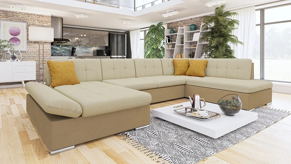 Rohová sedacia súprava Genero Premium, Dostupné poťahy: Terra 05 + Terra 05 + Terra 06 ECO, Strana: Ľavá - U