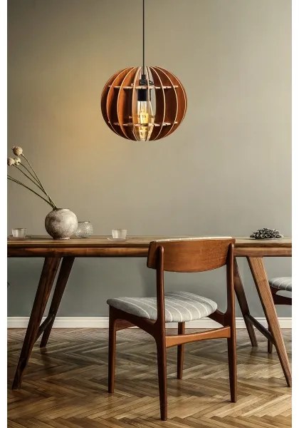 Luster na lanku 1xE27/60W/230V hnedá pr. 20 cm