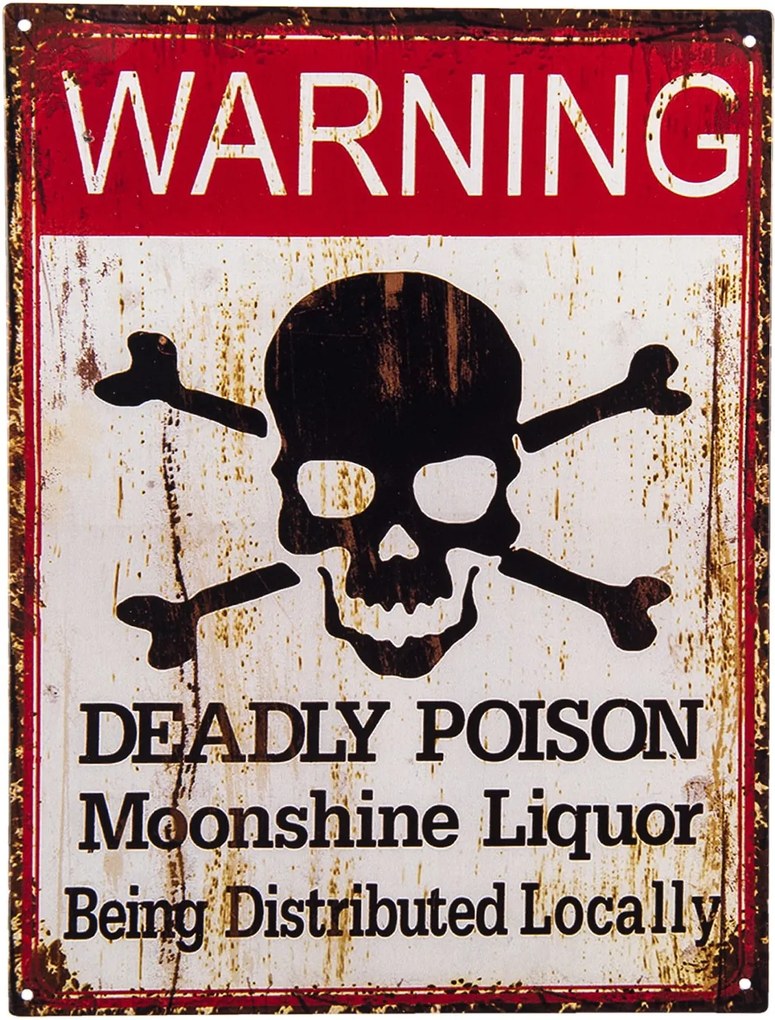 Nástenná kovová ceduľa Warning - 33 * 25 cm
