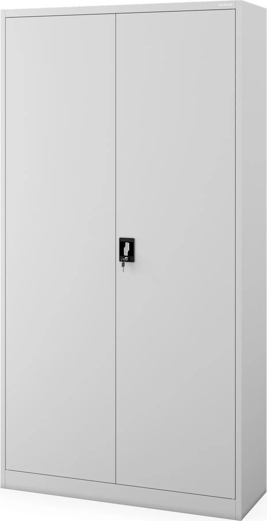 Široká a vysoká sivá kovová kancelárska skriňa, 1150x2200x400 mm: JAN II H2200