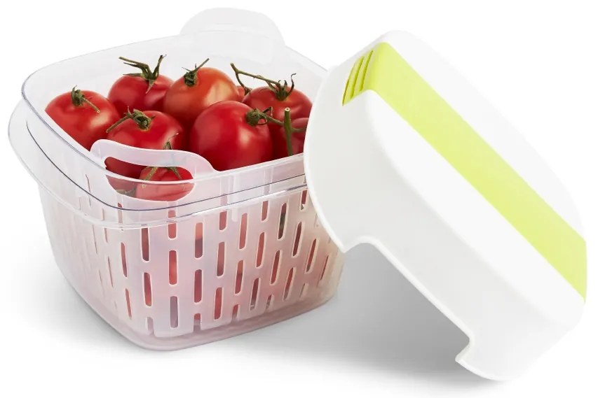 Špeciálny box na ovocie a zeleninu, s ventiláciou a filtrom, do chladničky, Fridge Fresh, 1,6 l, modrý