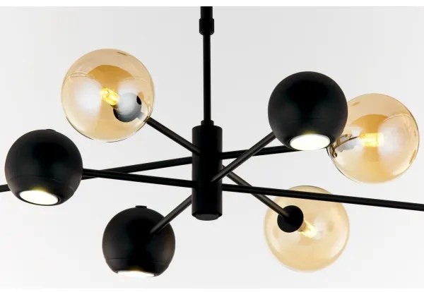 Jupiter 1994 - Luster na tyči MOKA 4xGU10/10W/230V + 4xG9/10W/230V čierna/béžová