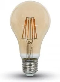 LED žiarovka E27 8W teplá biela filament amber A67