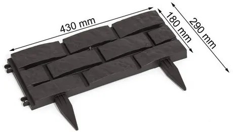 Záhradná palisáda obrubník lem trávniku 2,2 m sivá