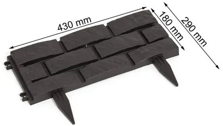 Záhradná palisáda obrubník lem trávniku 2,2 m sivá