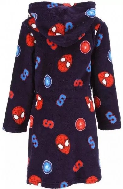 Sun City - Chlapčenský župan s kapucňou Spiderman - MARVEL - tm. modrý 104
