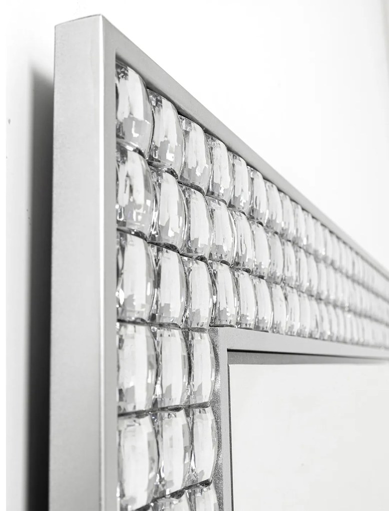 Crystal nástenné zrkadlo strieborné 80x100 cm