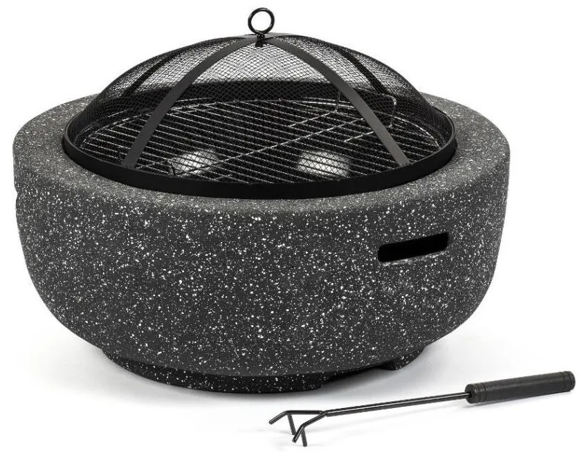 Fieldmann - Prenosné ohnisko na drevo s roštom antracit