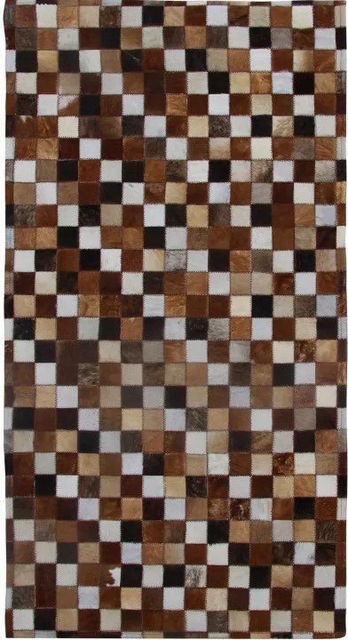 KONDELA Typ 3 kožený koberec 120x184 cm vzor patchwork