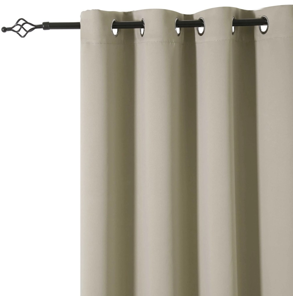 Béžový záves OXFORD 140x250 cm Zavesenie: Kovové krúžky