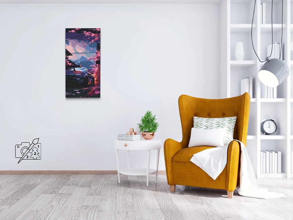 Gario Maľovanie podľa čísel Auto v Japonsku Rozmery: 40 x 80 cm, Rámovanie: S vnútorným rámom