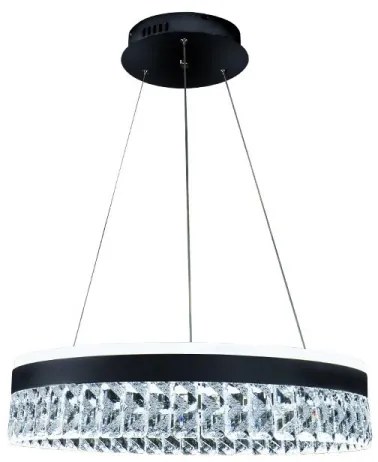 LED Stmievateľný luster na lanku LED/90W/230V 3000-6500K čierna + diaľkové ovládanie