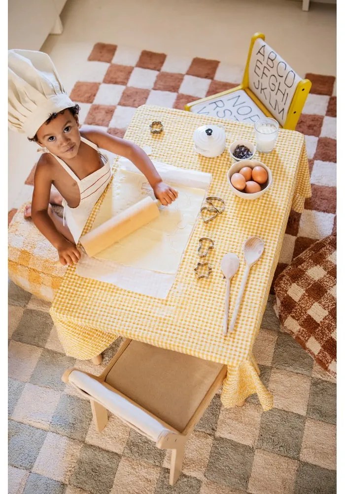 Svetlomodro-krémový prateľný ručne tkaný bavlnený koberec 120x160 cm Kitchen Tiles Blue Sage – Lorena Canals