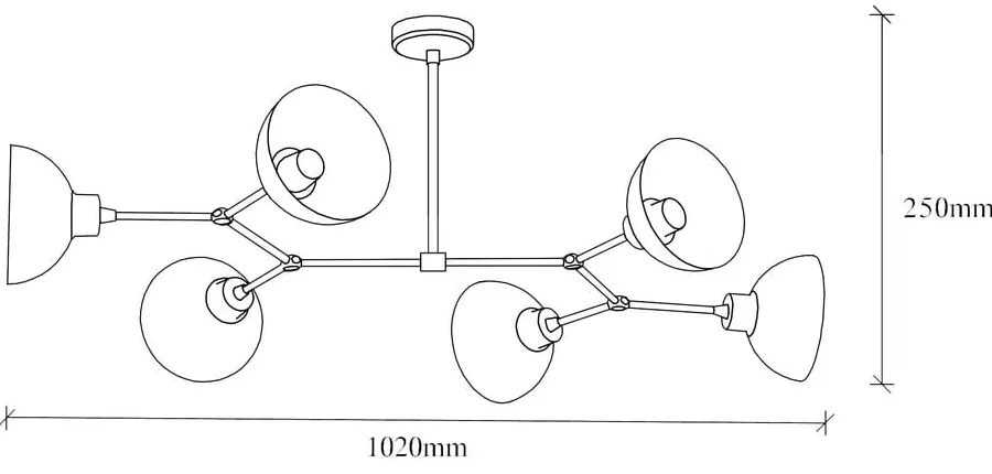 Stropné svietidlo v zlatej farbe s kovovým tienidlom 52x102 cm Dram – Opviq lights